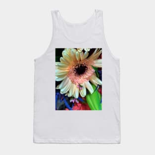 Cream, Blue and Pink Floral Display - Autumn Bouquet - Flowers Tank Top